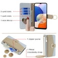thumbnail image 2 of Dteck Crossbody Wallet Case for Samsung Galaxy A35 5G, Bicolor PU Leather Zipper Purse with Card Holder Mini Make-up Mirror for Women Girls,Folio Flip Phone Case with Magnetic Closure,Blue, 2 of 7