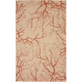 thumbnail image 2 of Unique Loom Botanical Collection Abstract Pictorial Transitional Indoor and Outdoor Flatweave Area Rug, 5 x 8 Feet, Beige/Terracotta, 2 of 2