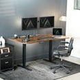 thumbnail image 3 of VIVO Electric 63" x 32" Stand Up Desk, Rustic Vintage Brown Top, Black Frame, 3 of 8