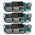 thumbnail image 1 of Placa de Cargador de Batería de Litio de 3 Piezas LED Dual USB 5V 2.4A Tipo-C USB Banco de Energía Móvil 18650 Módulo de Carga Circuito, 1 of 5