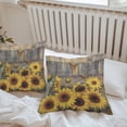 thumbnail image 5 of Outdoor Waterproof Pillow Covers Pack of 2, Summer Sunflower Country Flowers Wood Grain Decorative Throw Pillowcases Cushion Covers for Garden Patio Tent Sofa Couch, 24x24 inch, 5 of 8