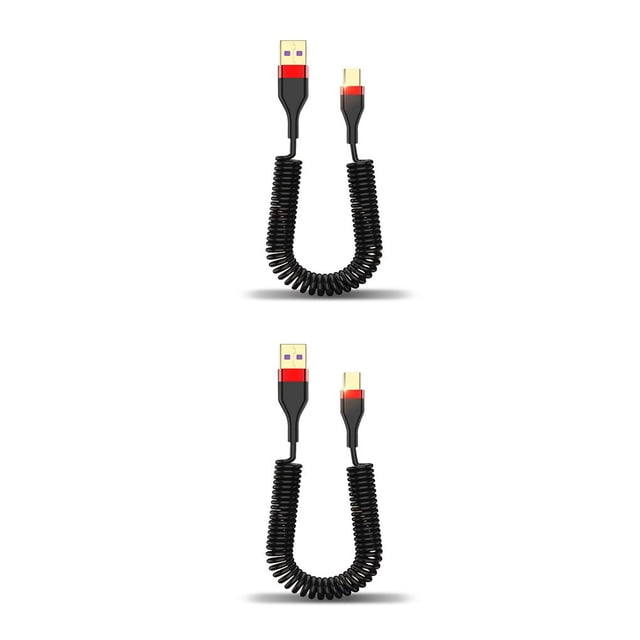 Monstrate Cable de carga Resorte retráctil de carga rápida Cable de bolsillo Telescópico escalable Tablet Cable de datos Oficina Hotel Type2 NO2