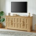 thumbnail image 2 of 67" Large Sideboard Buffet Cabinet with Storage, Farmhouse Kitchen Cabinet with Walnut Top, 4 Door Console Cabinet for Dining Room Living Room Entryway Natural, 2 of 5