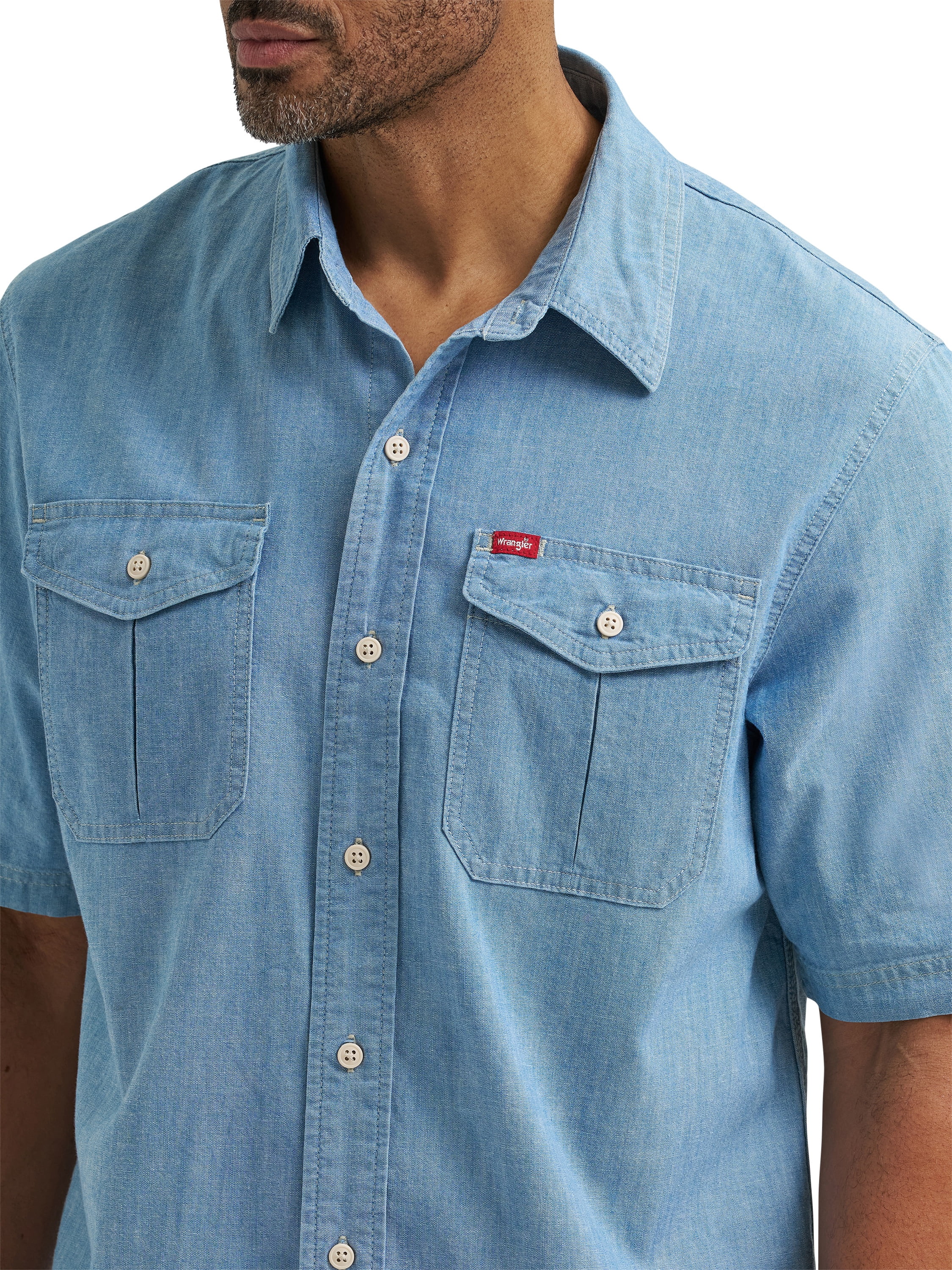 Wrangler® Men's Relaxed Stretch Short Sleeve Shirt, Sizes S-5XL