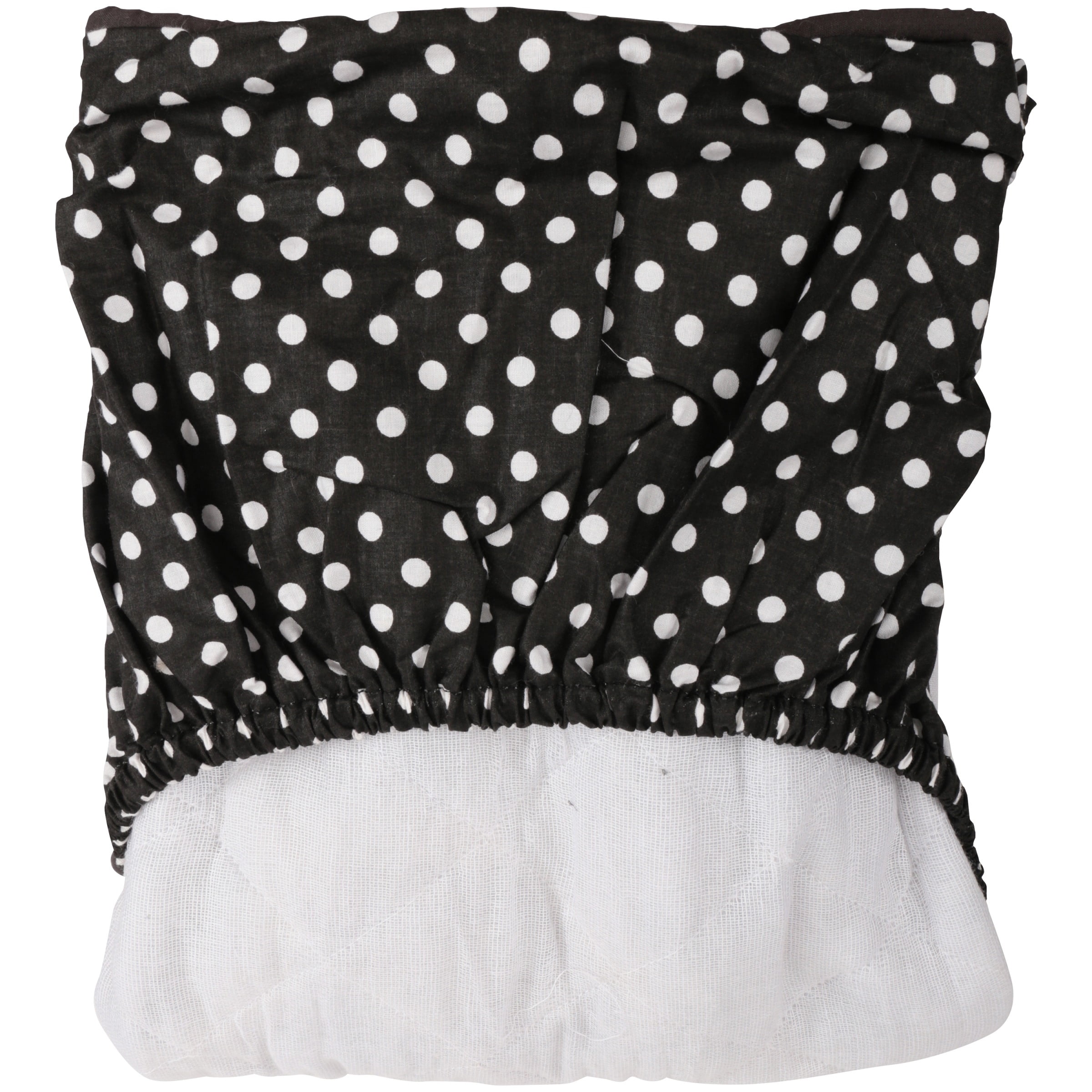 Bacati - Classic Damask White/Black Quilted Top 100% Cotton Percale with Polyester Batting With Pin Dots Gusset Diaper Changing Pad Cover, Pin Dots