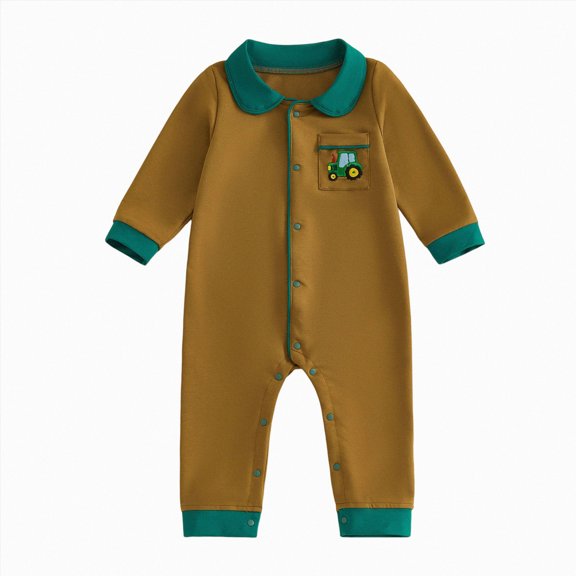 Baby Girl Clothes Long Sleeve Button Down Sleeper Romper Cute Fall Lapel Sleepwear Nightwear