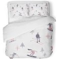 thumbnail image 1 of Juego de Ropa de Cama de 3 Piezas ABPHQTO Esquiadores y Snowboarders Twin Size Funda nórdica con 2 fundas de almohada, 1 of 1