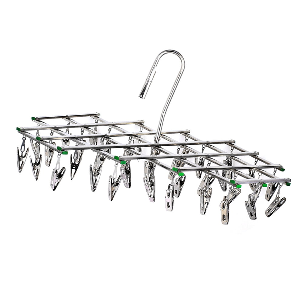 10-35 Clip Peg Stainless Steel Metal Foldable Cloth Clothes Airer Hanger Dryer 