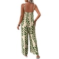thumbnail image 6 of PBFRDSJ Boho Wide Leg Jumpsuits for Women Sleeveless Spaghetti Strap Loose One Piece Rompers Ruched Flowy Vacation Jumpsuits, 6 of 6