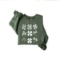 thumbnail image 4 of LEKWK Sweatshirts for Women Vintage Sketch Crew Neck Long Sleeve Graphic Tees White Grid Shamrock Print St Patricks Day Holiday Pullover, 4 of 5