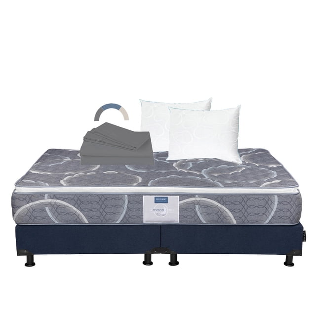 Colchón King Size Bongo Dicasa + Box + 2 Almohada de Oso + Sábanas Basic