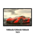 thumbnail image 1 of Portable 100 120 150 Inch Projection Screen 3D HD Wall Mounted Projector Screen Canvas 16:9 White Screen Home Theater Film ,Sharper and Brighter, 1 of 6