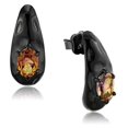 thumbnail image 1 of IP Black Ion Plating Stainless Steel Earrings with Semi-Precious Citrine, Topaz Multi Color, 1 of 1