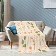 thumbnail image 4 of XMXT Throw Blankets, Spring Flowers Easter Print Bed Blanket for Bedroom Sofa, 50 x 70 inches Beige, 4 of 9