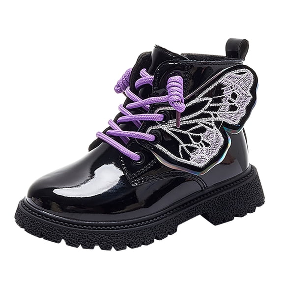Dpytoraw Girls Butterfly Decoration Lace Shoes Fashion Mesh Lace Boots Non Breathable Boots Size 12-18 Months