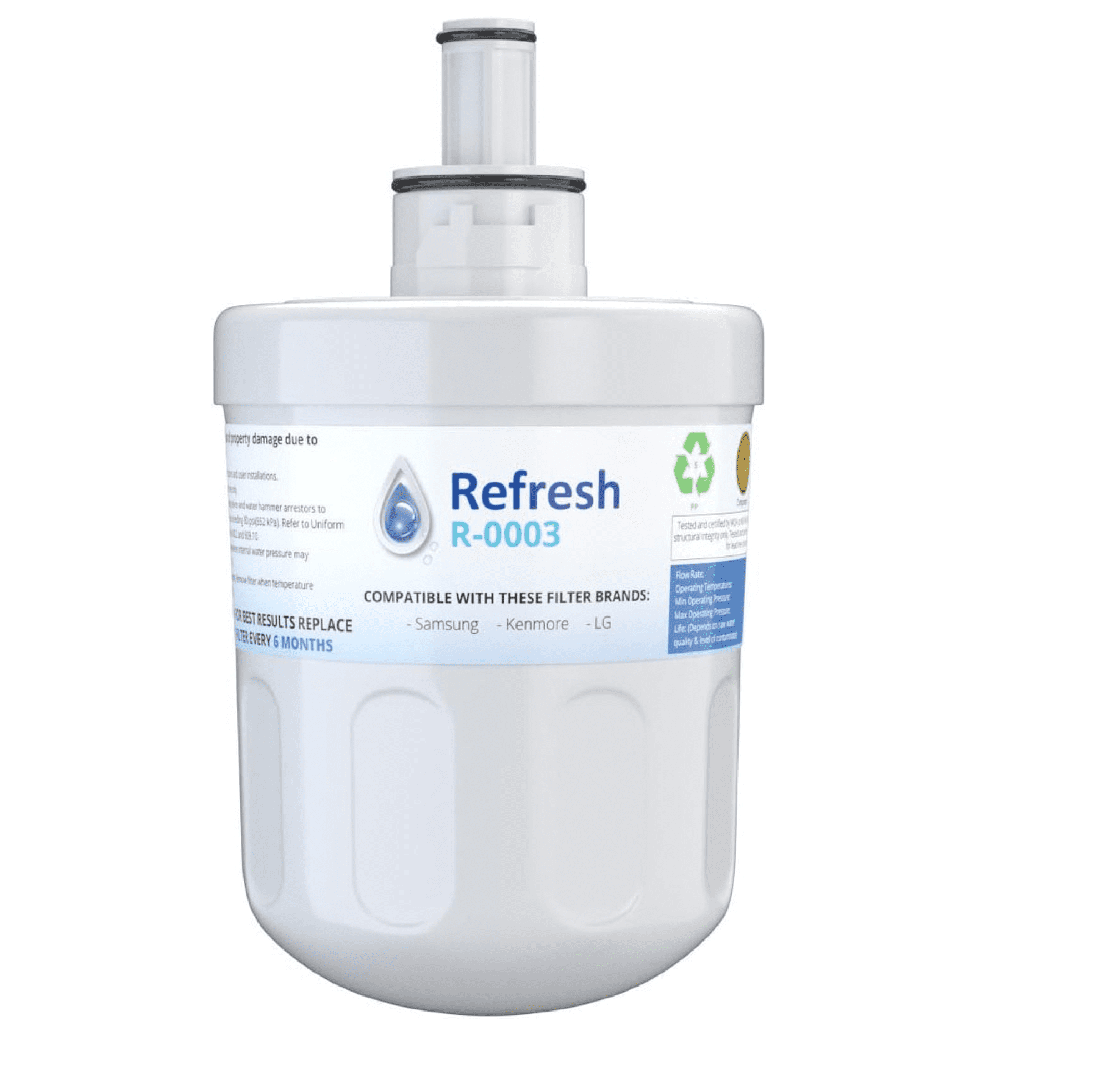 Refresh Replacement Refrigerator Water Filter for EDR7D1, UKF7002AXX, UKF7003AXX, WF-UKF7003, WF288