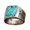 A, variant on Rings for Women Turquoise Ring Lihuang Bohemia Carved Turquoise Ring Retro Fashion Men's and Women's Personality Jewelry Ring Couples Gift Silver Rings for Men Engraved