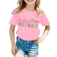 thumbnail image 3 of ibiyuan First Day Of School Clothes for Girls Short Sleeve Tshirts Back To School Shirt for Teen Girls Kids T-Shirt Letter Print Tees Top Loose Fit Happy Kindergarten 1st Grade, 3 of 5