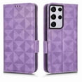thumbnail image 3 of Decase for Samsung Galaxy S21 5G Wallet Case, Embossed Pattern PU Leather Wallet Case Flip Protective Phone Cover with Card Slots and Kickstand,Purple, 3 of 5