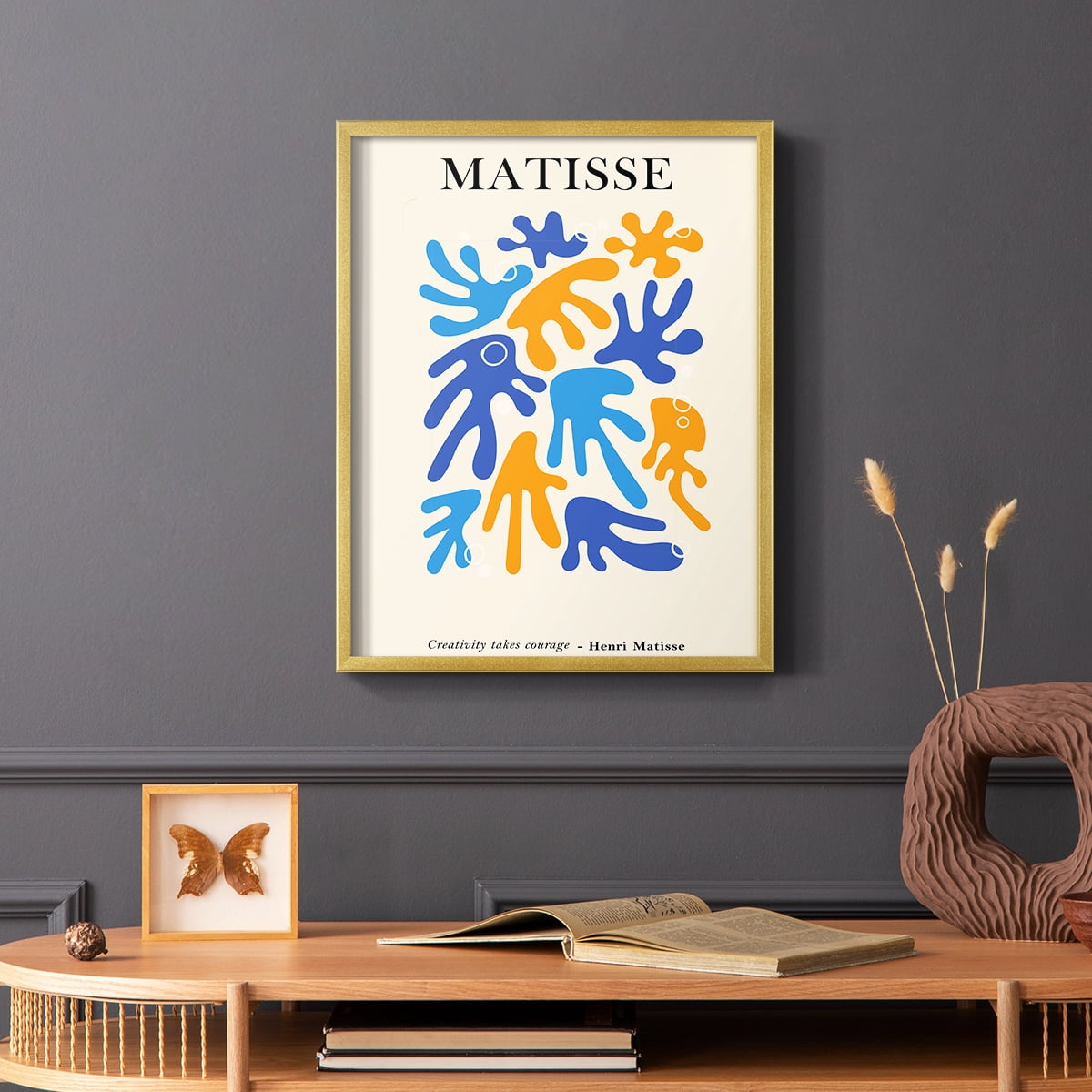 Matisse CDLXXIX in Gold Solid Wood Framed Print No Nail Hanging