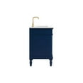 thumbnail image 5 of Elegant Decor 30 Inch Single Bathroom Vanity In Blue With Ivory White Engineered Marble, 5 of 16
