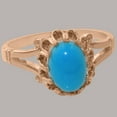 thumbnail image 5 of LBG British Made 18k Rose Gold Ring with Natural Turquoise Womens Engagement Ring - 33 size options - Size 7.25, 5 of 6
