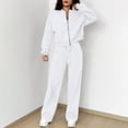 thumbnail image 3 of Women 2 Piece Outfits Sweatsuit Oversized Zip-Up Sweatshirt Sweatpants Tracksuit Sweat Lounge Matching Set 2025 Fall Trendy, 3 of 6