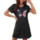 thumbnail image 5 of Camisón corto de talla grande para mujer, camisón de manga corta con estampado de pecho a la moda, camisón para mujer, 5 of 5