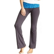 new balance mum print athletic fold over yoga lounge pants - light grey/lime - small