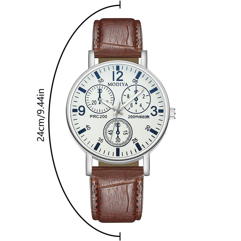 Ausyst Men's Watch Fashion Design Leather Band Analog Alloy Quartz