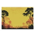 thumbnail image 1 of Woodland Cutting Board, Woodland at Sunset Silhouette of Hills Forest Trees Grass Landscape Nature Art, Decorative Tempered Glass Cutting and Serving Board, Large Size, Yellow Black, by Ambesonne, 1 of 1