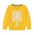 thumbnail image 2 of Odeerbi Kids Boys Girls Halloween Crewneck Sweatshirts Fall Winter Cotton Sweatshirt Kids Kids Cute Solid Color Halloween Print Long Sleeve Sweatshirts Top Kids Clothes Yellow, 2 of 9