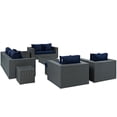 thumbnail image 5 of Sojourn 9 Piece Outdoor Patio Sunbrella Sectional Set EEI-1881, 5 of 12