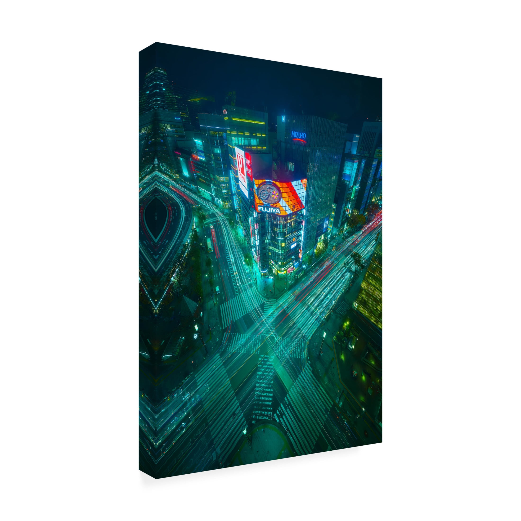 Canvas Wall Art - Javier De La 'Neotokyo' Wall Art for Living Room, Bedroom, or Office Décor by Trademark Fine Art - 12 x 19 Inches
