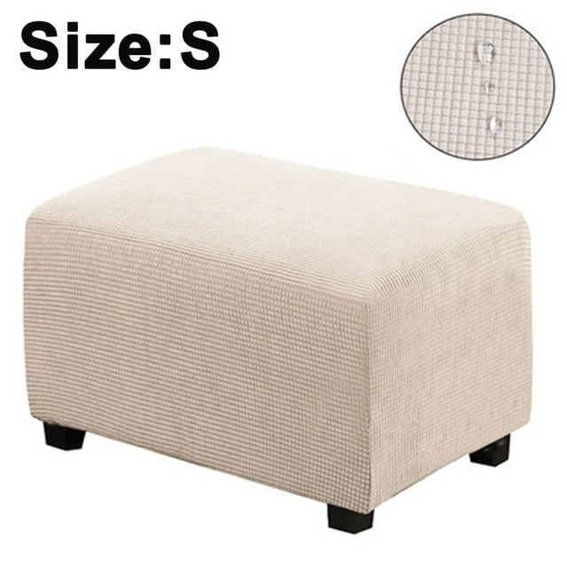 Housse Extensible pour Pouf, Tabouret de Rangement Pliant, Protège-Meubles, Housse Douce Rectangulaire avec Bas Élastique