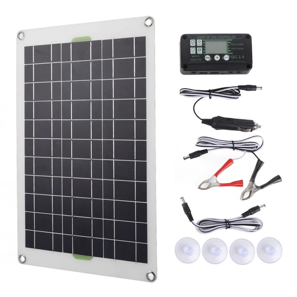 W Kit de panel solar, cargador de panel solar de 50 W, un kit de controlador de carga solar, kit de panel solar portátil, eficiencia maximizada Jadeshay A
