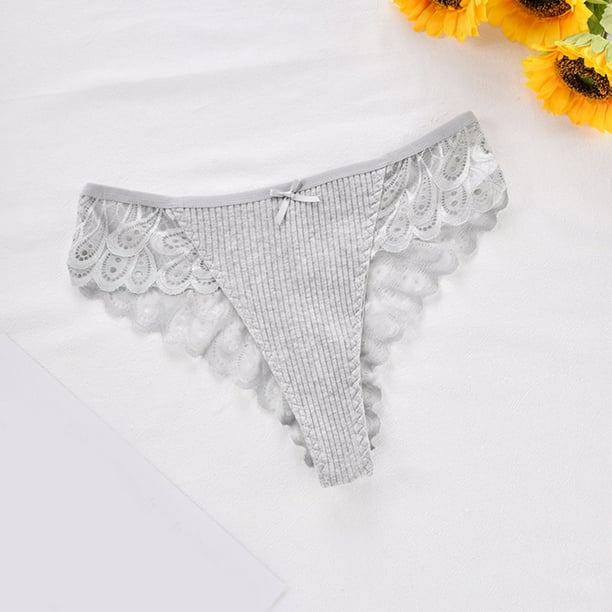Gibobby Panty Microfibra con Encaje Encaje No Show Bikini Soft Breathe Bragas sin Sexy Hipster Ropa interior para mujeres Gris S Walmart en linea