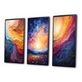 thumbnail image 3 of Designart "Lyrical Sunset Yellow Orange Abstraction II" Abstract Framed Wall Art Set Of 3 - Yellow Lyrical Abstraction Frame Gallery Set For Office Decor, 3 of 6
