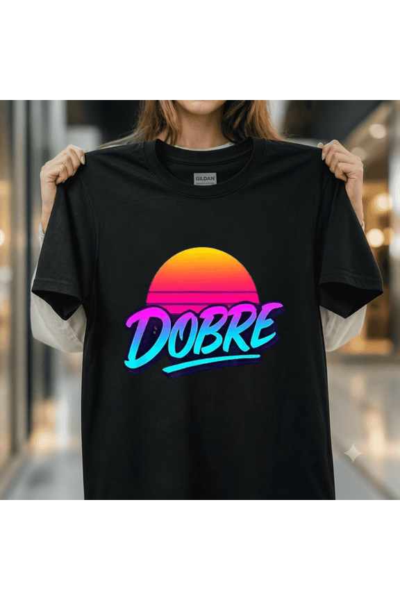 Dobre Retro Sunset 80s Vaporwave Neon Style Design Graphic Unisex T-Shirt, up to size 5XL