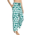 thumbnail image 2 of Naloa Green Baseball Print Women’s Ultra-Soft Comfy Pajama Lounge Pants with Pockets & Drawstring, 2 of 8