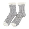 thumbnail image 2 of FNGZ 1 Pair of Socks, Grey Socks, Warm & Cozy for Women Stocking Stuufers Fuzzy Plush Sleeping Slipper Socks Soft Warm Fabric, 2 of 7