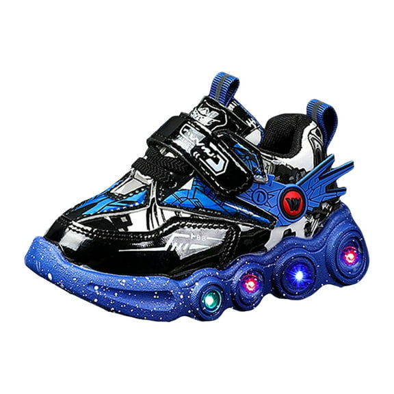 Futezty Sneakers for Boys Children's Luminous Light Shoes Fashion Trend Mesh Lightweight Children's Leather Casual Sneakers Shoes for Boys