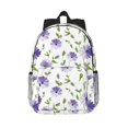 thumbnail image 1 of Lukts Purple Chicory Pattern 15 Inch Student Backpack, Waterproof Laptop Backpack with Adjustable Shoulder Straps, Lightweight Travel, Campus Backpack, Unisex, 1 of 6