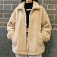 thumbnail image 5 of Luvrsol Women's Short Stand Collar Fleece Zip Up Jacket, Long Sleeve Casual Plush Coat with Pockets S-2XL, 5 of 6