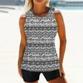 thumbnail image 7 of Awdenio Tankini Swim Tops for Women 2024 Ladies Classic Print High Neck Tops Bathing Suit Tops For Tank Tops Swimsuits, 7 of 7