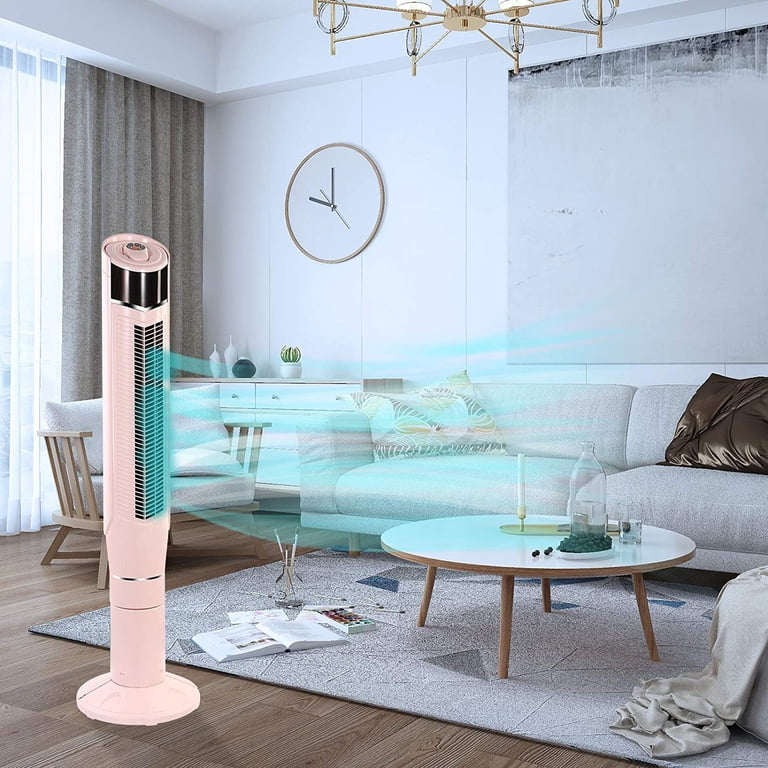Auseo Tower Fan Oscillating Fan Quiet Cooling Remote Control Powerful  Standing 3 Wind Modes Bladeless Floor Fans Portable Bladeless Height  Adjust, 8 Wind Speed Bedroom Office 47-inch Pink - Walmart.com