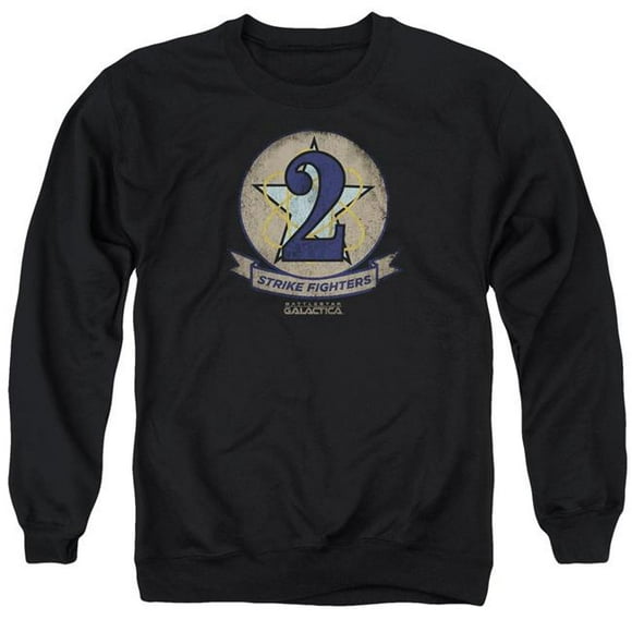 BSG & Strike Fighters Badge Adult Crewneck Sweatshirt, Black - Medium
