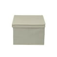 thumbnail image 7 of Household Essentials Square Storage Box With Lid, 15”x15”x10”, Canvas Sides With Sturdy Sides, Closet or Storage Room Organization, Includes Handle for Easy Access, Cream Linen, 7 of 7