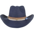 thumbnail image 3 of Straw Cowboy Hat for Women Men Girls Roll up Wide Brim Western Cowgirl Summer Beach Sun Hats, 3 of 6