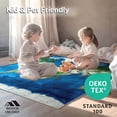 thumbnail image 4 of ODIKA 4'x6' Machine Washable Non-Slip Area Rug, Chic Abstract World Map Aesthetic High Traffic Rug, Blue, 6047, 4 of 7